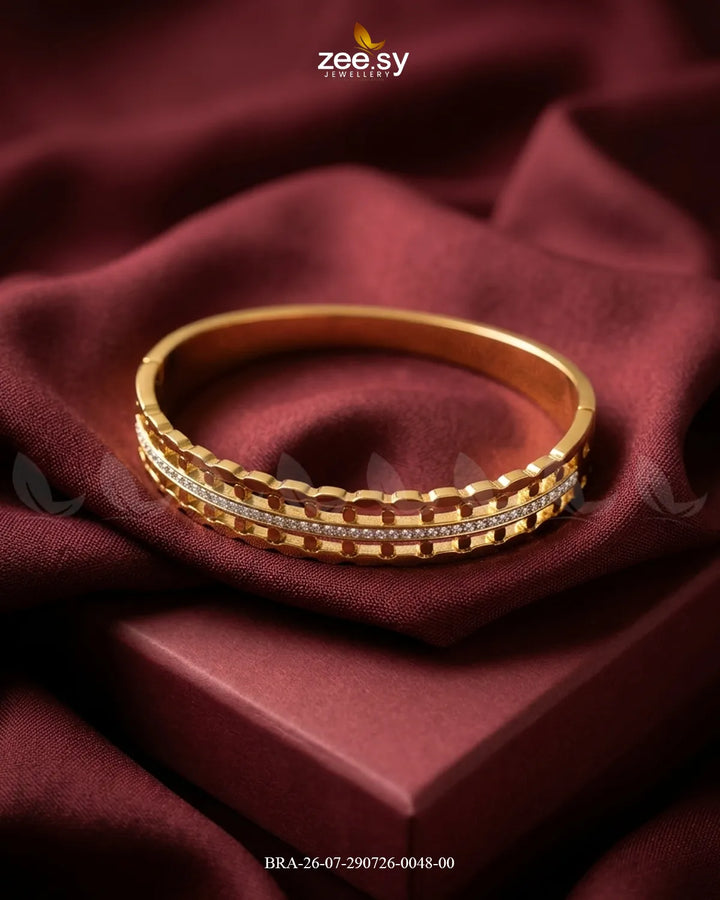 Brick Pattern Crystal Inlay Bracelet
