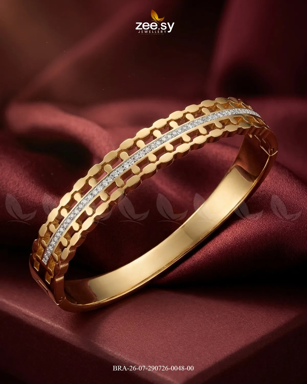 Brick Pattern Crystal Inlay Bracelet