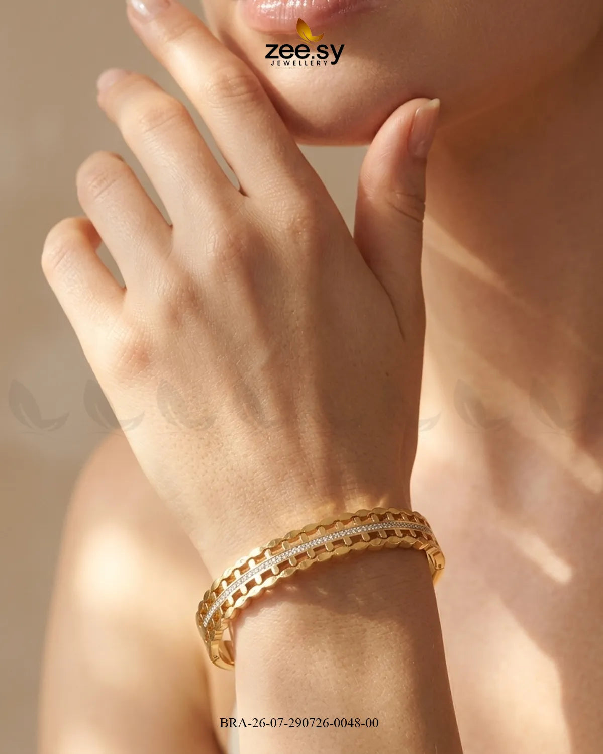 Brick Pattern Crystal Inlay Bracelet