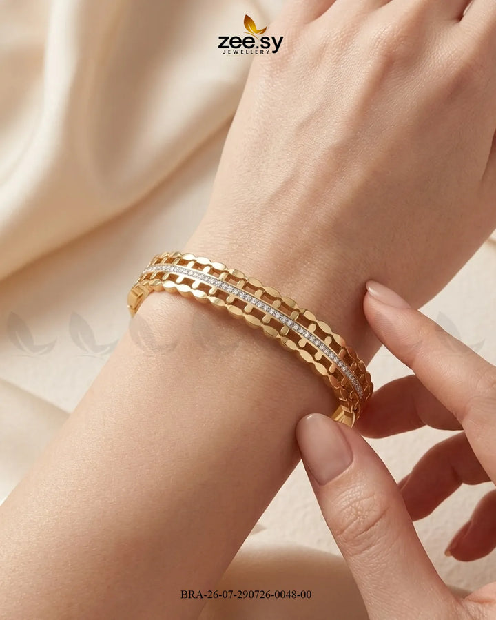 Brick Pattern Crystal Inlay Bracelet