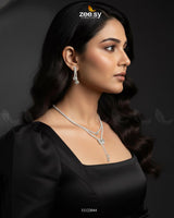 Brilliant Ribbon Drape Necklace Set - Zeesy Jewellery