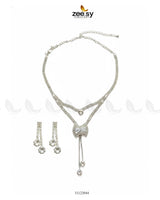 Brilliant Ribbon Drape Necklace Set - Zeesy Jewellery