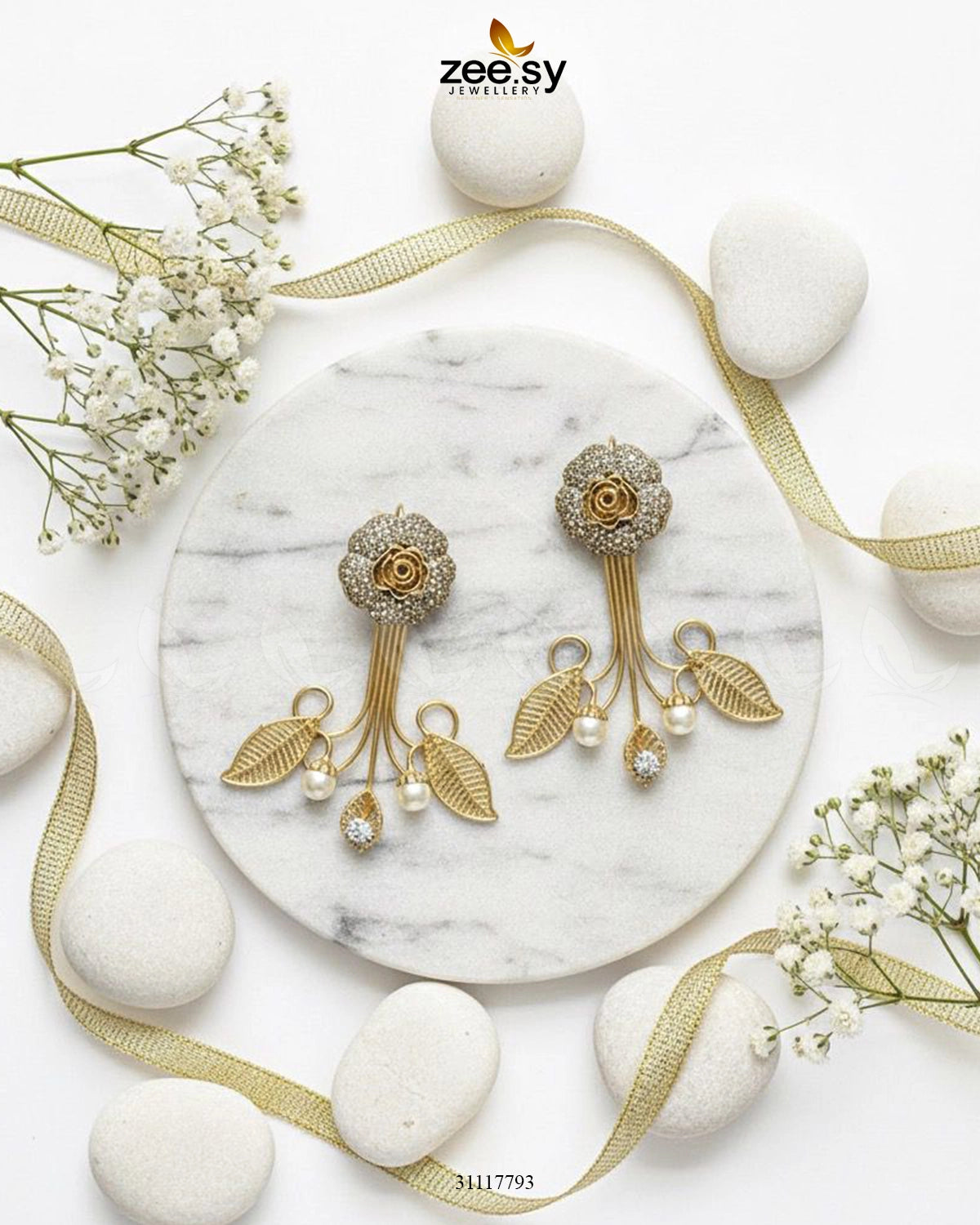 Laurel Earrings Champagne - Zeesy Jewellery