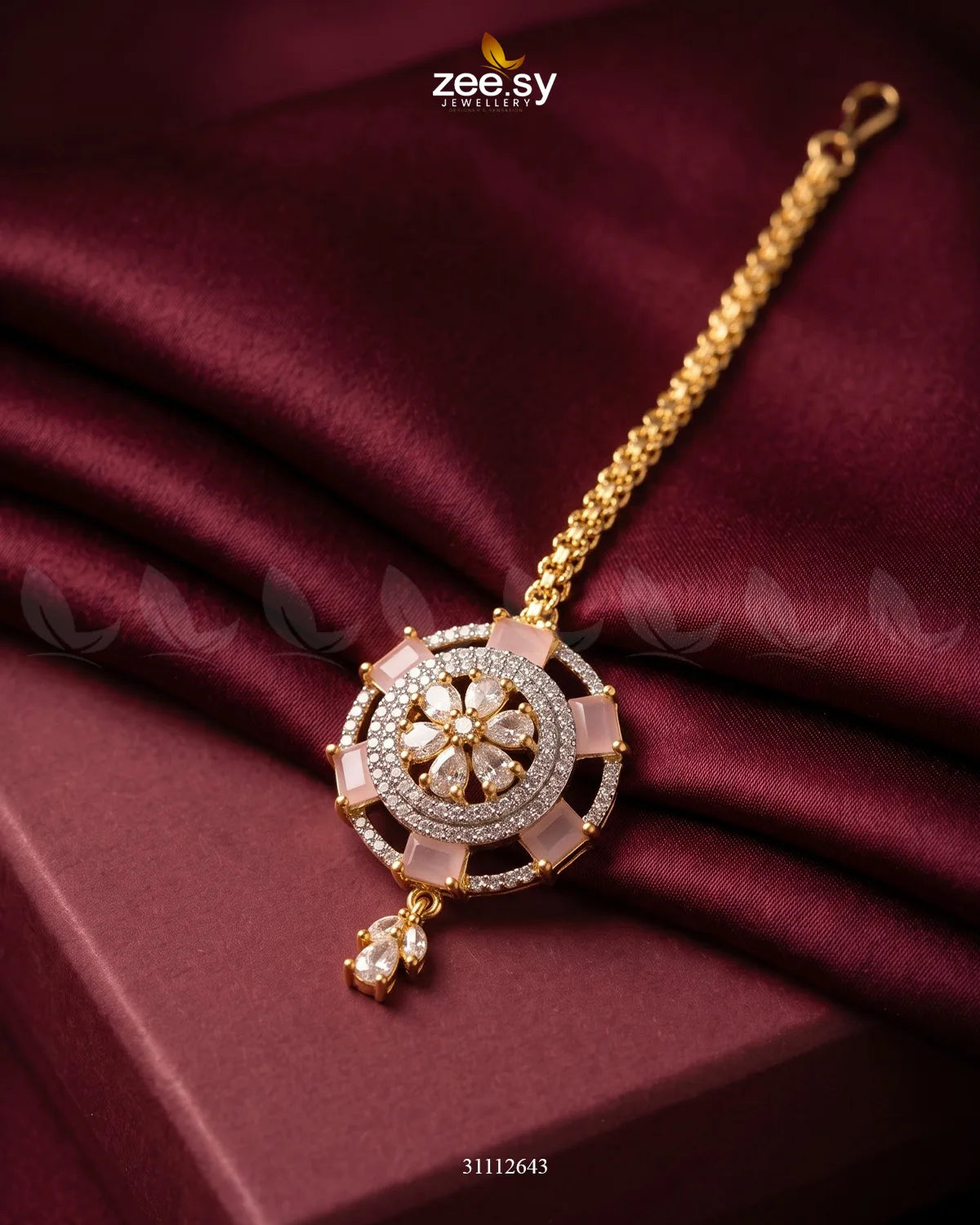 Celeste Bindiya Golden Mint Pink bindiya - Zeesy Jewellery Pakistan | Premium Artificial & Imitation Jewellery