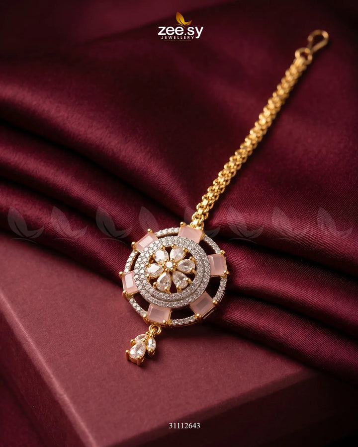 Celeste Bindiya Golden Mint Pink bindiya - Zeesy Jewellery Pakistan | Premium Artificial & Imitation Jewellery