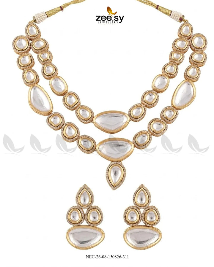 Celeste Traditional Polki Necklace Set Necklace Sets - Zeesy Jewellery Pakistan | Premium Artificial & Imitation Jewellery