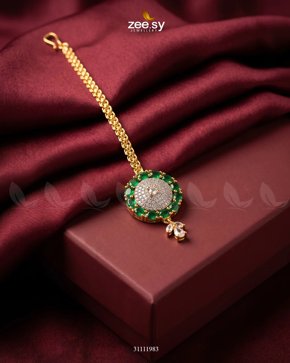 Celestia Bindiya Golden Green bindiya - Zeesy Jewellery Pakistan | Premium Artificial & Imitation Jewellery