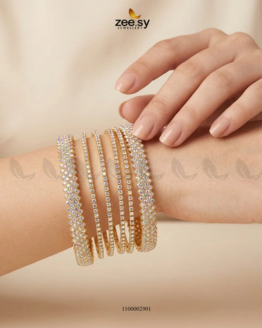 AJ03 Celestia Prism Crystal Bangle featuring sparkling crystal accents on a sleek, elegant jewelry bangle for women.