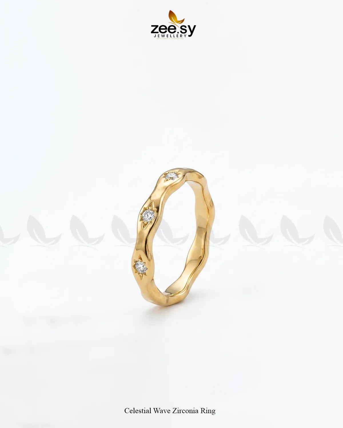 Celestial Wave Zirconia Ring Finger Ring - Zeesy Jewellery Pakistan | Premium Artificial & Imitation Jewellery