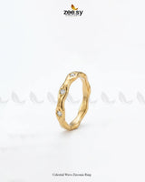 Celestial Wave Zirconia Ring Finger Ring - Zeesy Jewellery Pakistan | Premium Artificial & Imitation Jewellery
