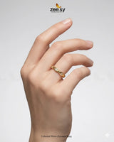 Celestial Wave Zirconia Ring Finger Ring - Zeesy Jewellery Pakistan | Premium Artificial & Imitation Jewellery
