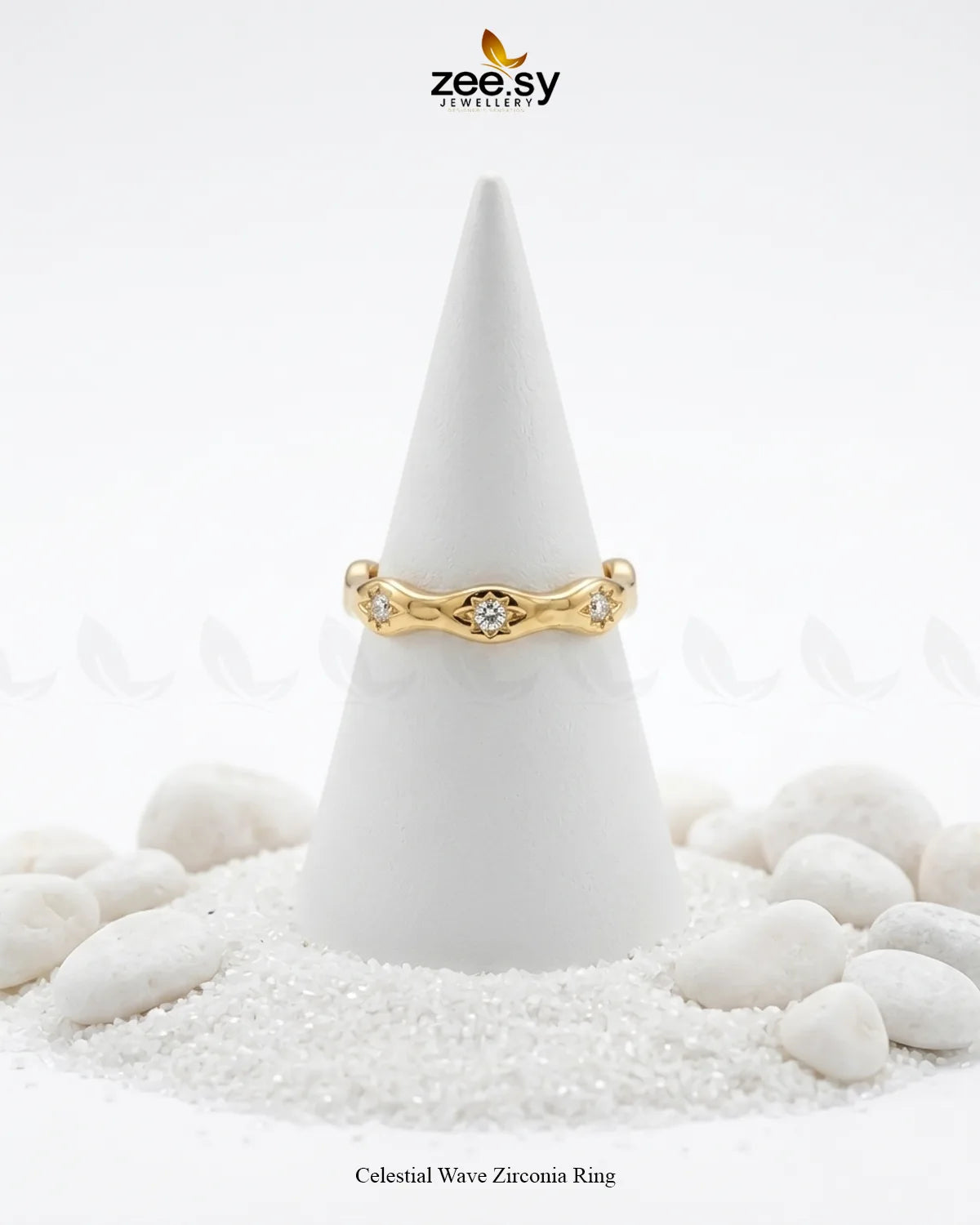 Celestial Wave Zirconia Ring Finger Ring - Zeesy Jewellery Pakistan | Premium Artificial & Imitation Jewellery