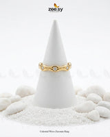 Celestial Wave Zirconia Ring Finger Ring - Zeesy Jewellery Pakistan | Premium Artificial & Imitation Jewellery