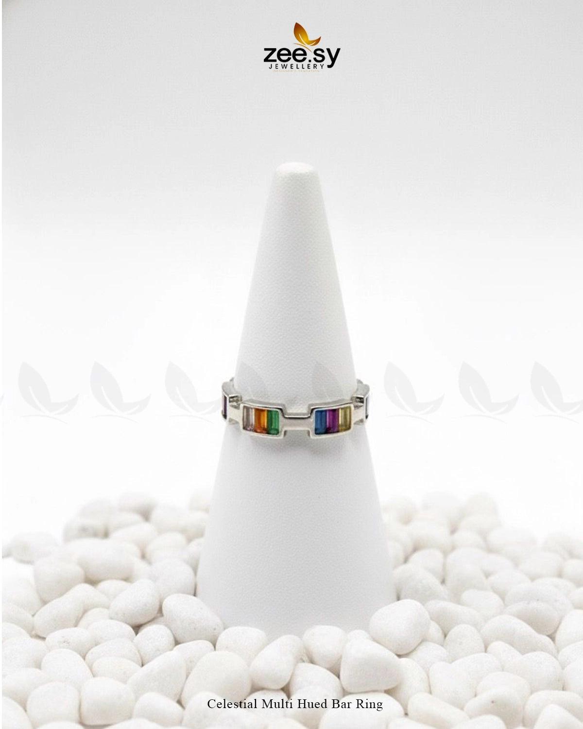 Celestial Multi Hued Bar Ring - Zeesy Jewellery