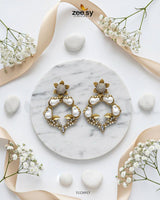 Antique Turkish Baroque Pearl Earrings Champagne - Zeesy Jewellery