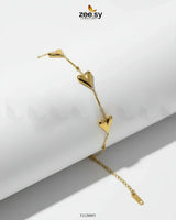 Chic Gold Three Hearts Bracelet