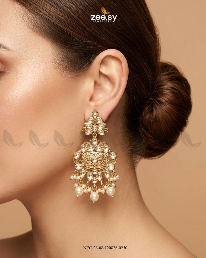 Chic Kundan Medallion Necklace Set