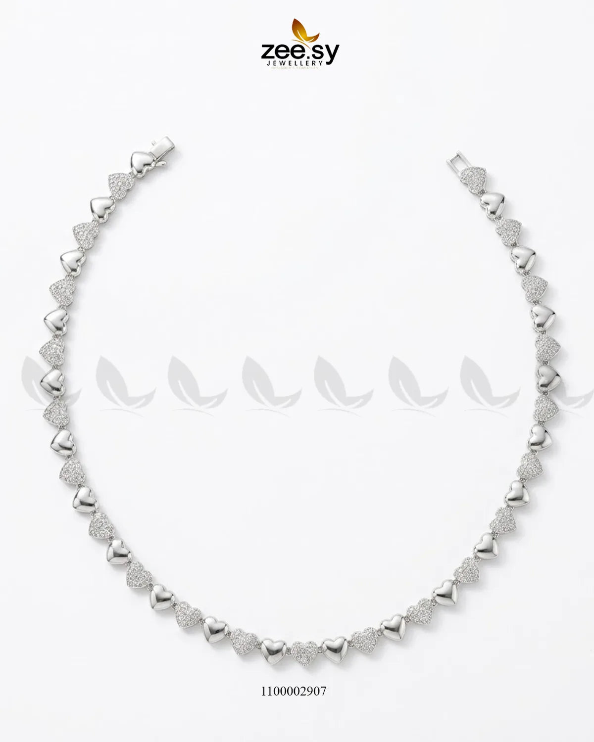 Chic Paved Heart Link Chain chains - Zeesy Jewellery Pakistan | Premium Artificial & Imitation Jewellery