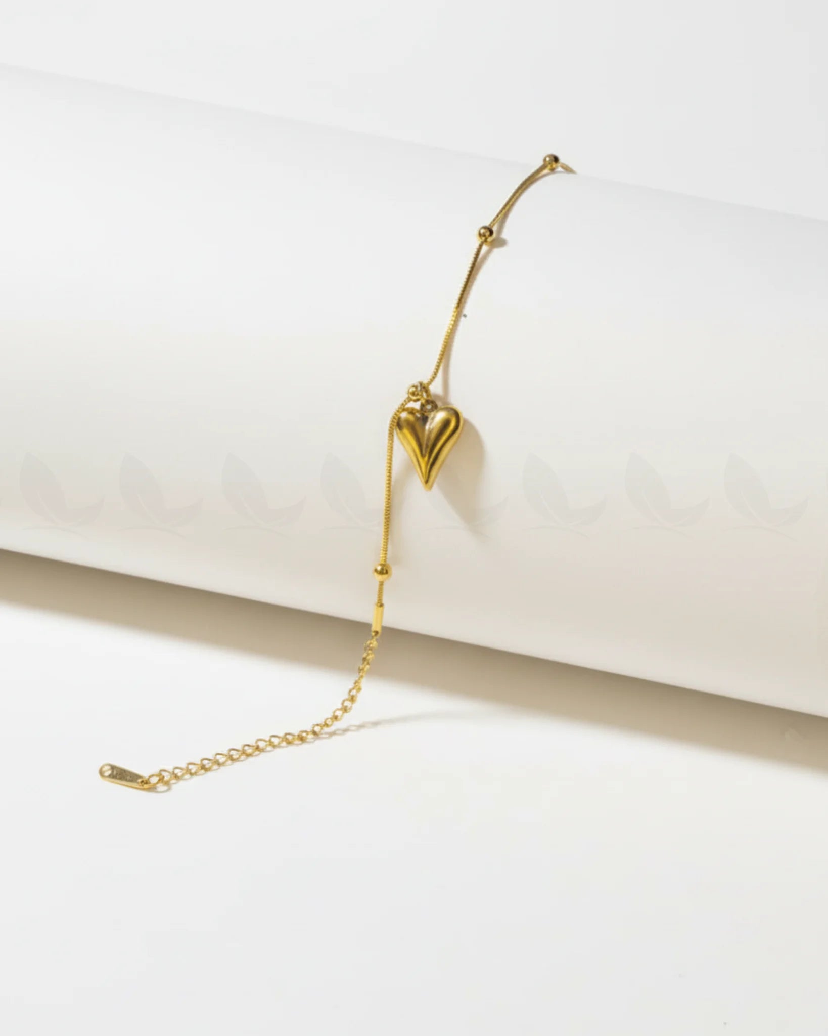 Chic Gold Puffed Heart Bracelet - Zeesy Jewellery