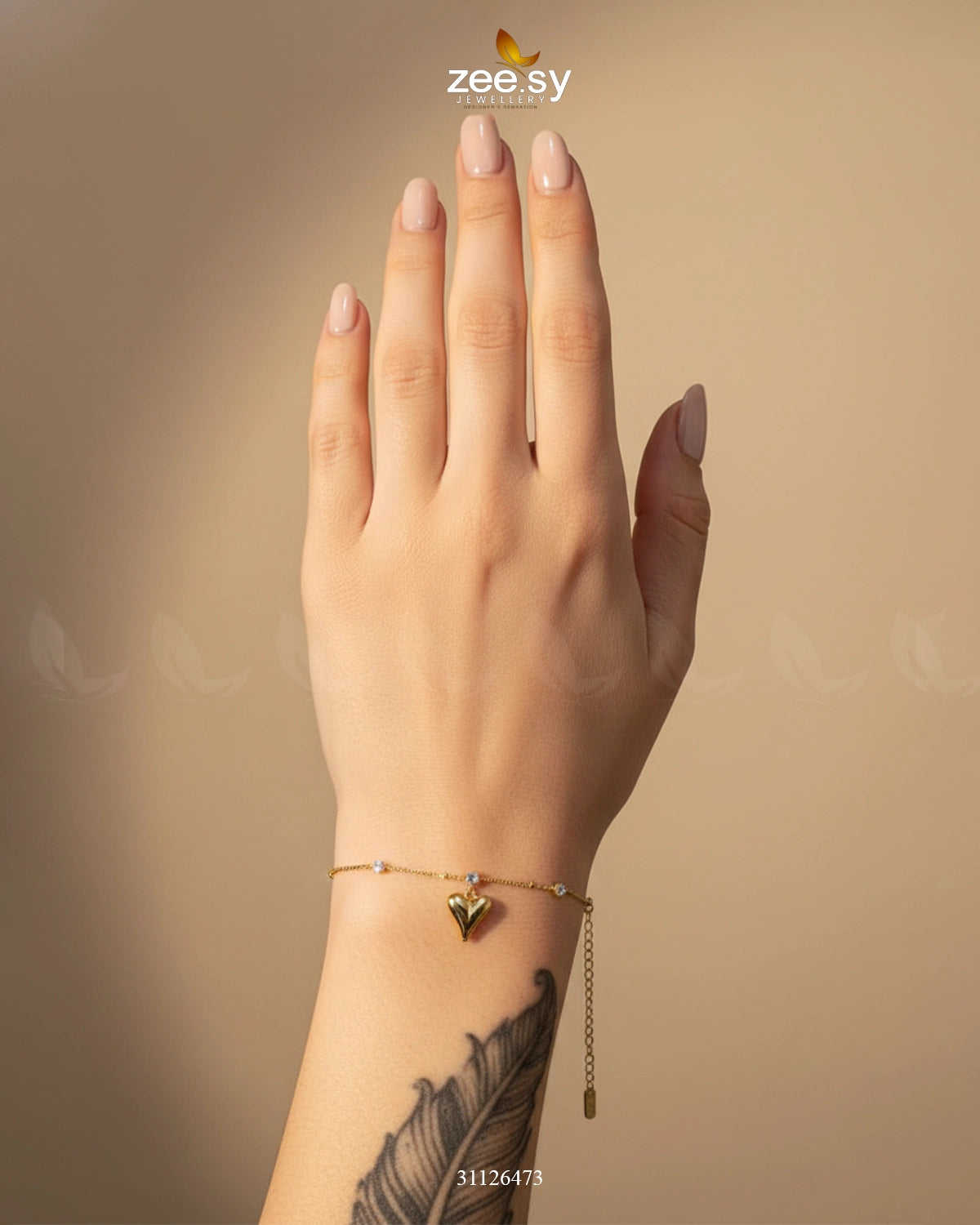 Chic Gold Tone Heart Bracelet - Zeesy Jewellery