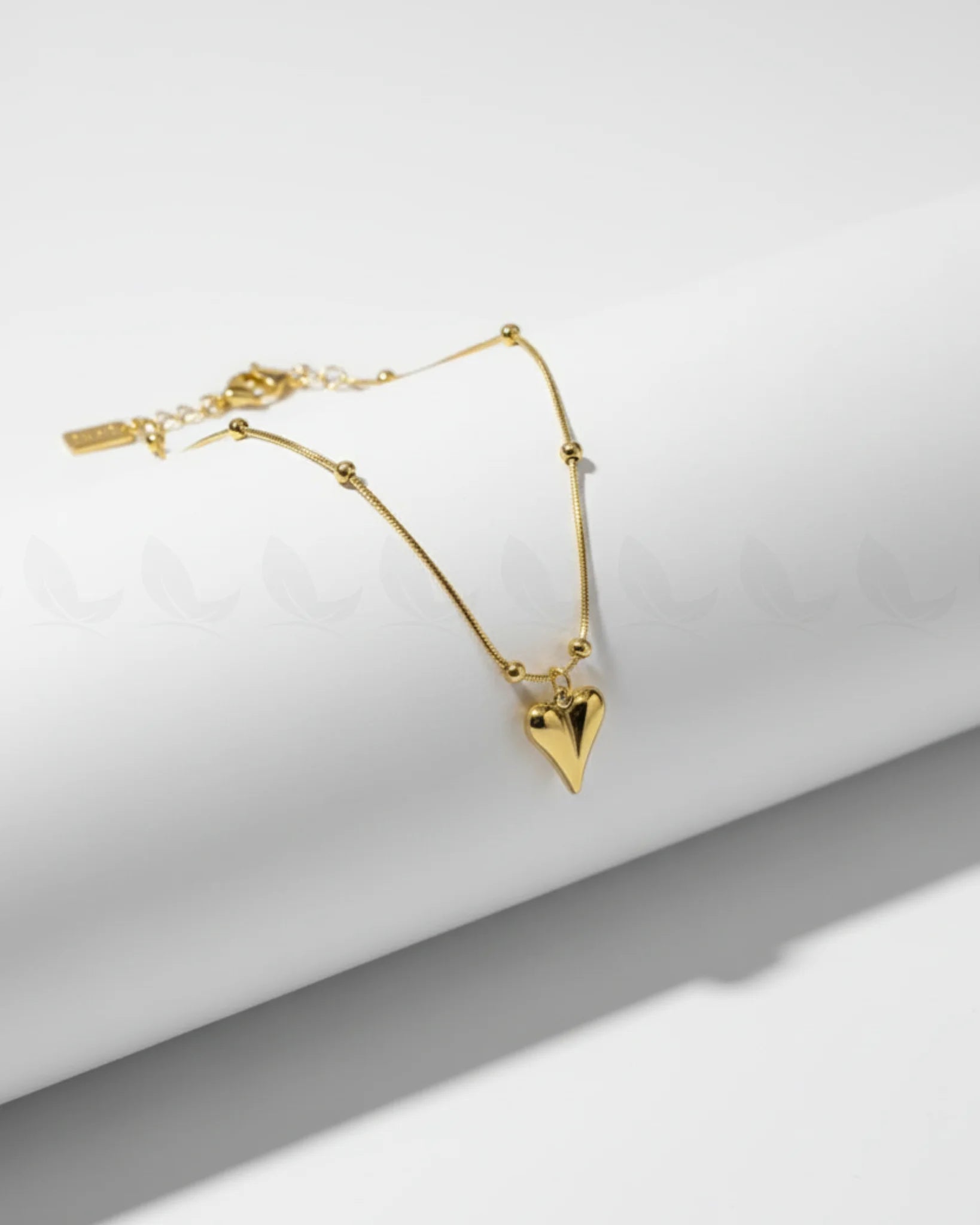 Chic Gold Puffed Heart Bracelet - Zeesy Jewellery