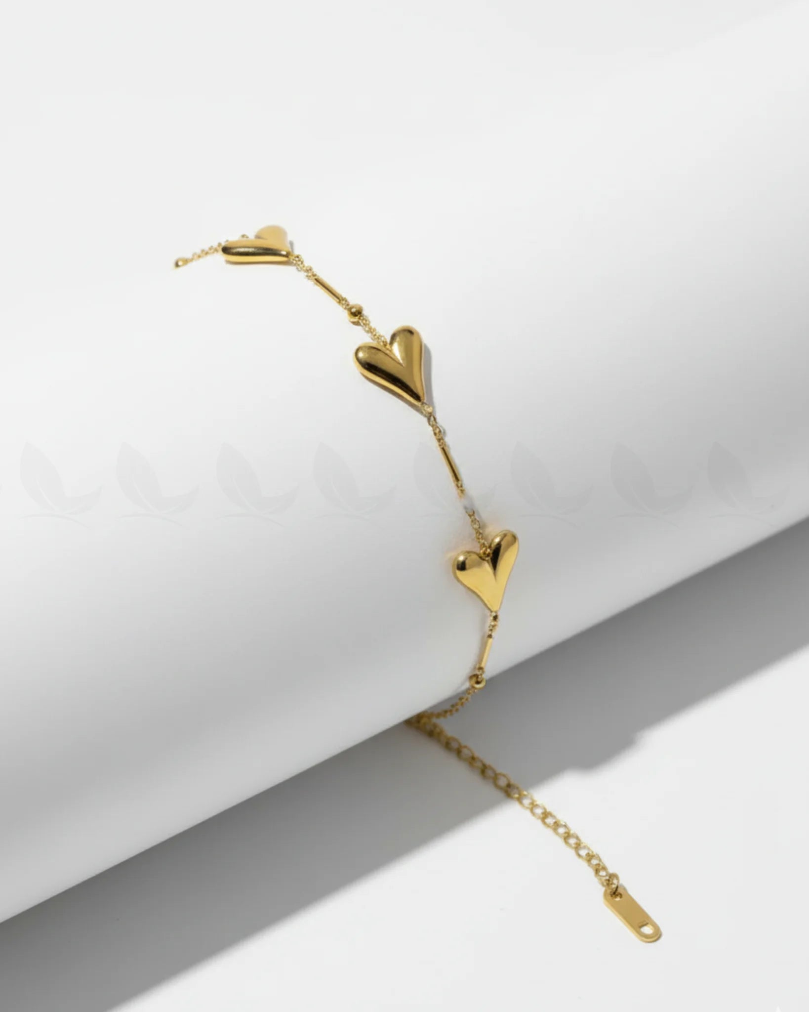 Chic Gold Three Hearts Bracelet - Zeesy Jewellery