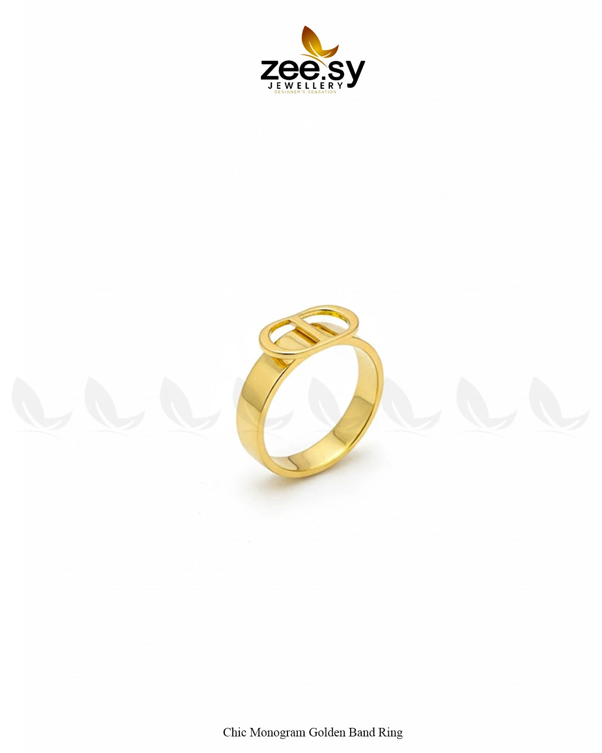 Chic Monogram Golden Band Ring - Zeesy Jewellery