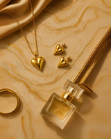 Chic Gold Puffed Heart Pendant - Zeesy Jewellery