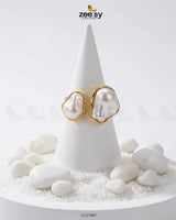 Classic Parisian Gilded Pearl Ring Finger Ring - Zeesy Jewellery Pakistan | Premium Artificial & Imitation Jewellery