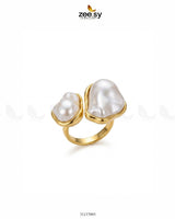 Classic Parisian Gilded Pearl Ring Finger Ring - Zeesy Jewellery Pakistan | Premium Artificial & Imitation Jewellery