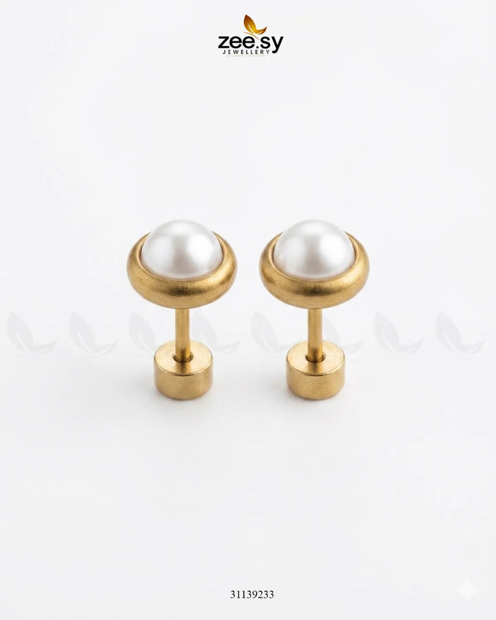 Classic Round Pearl Stud Earrings Earrings - Zeesy Jewellery Pakistan | Premium Artificial & Imitation Jewellery