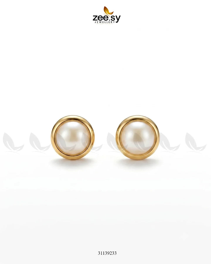 Classic Round Pearl Stud Earrings Earrings - Zeesy Jewellery Pakistan | Premium Artificial & Imitation Jewellery