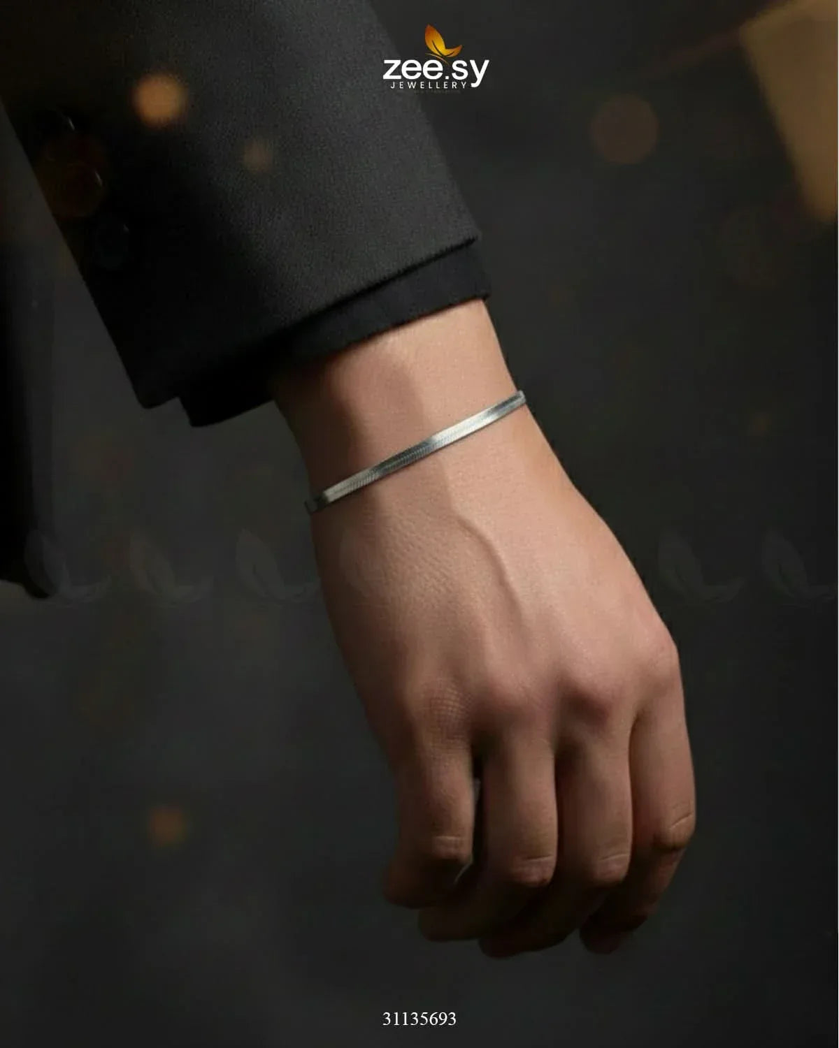 Classic Small Herringbone Bracelet for Men - Zeesy.pk