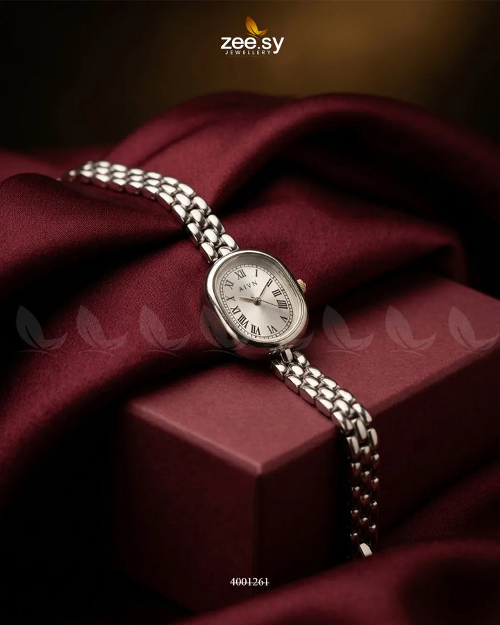 Classic Roman Dial Watch Silver White ACCESSORIES - Zeesy Jewellery Pakistan | Premium Artificial & Imitation Jewellery