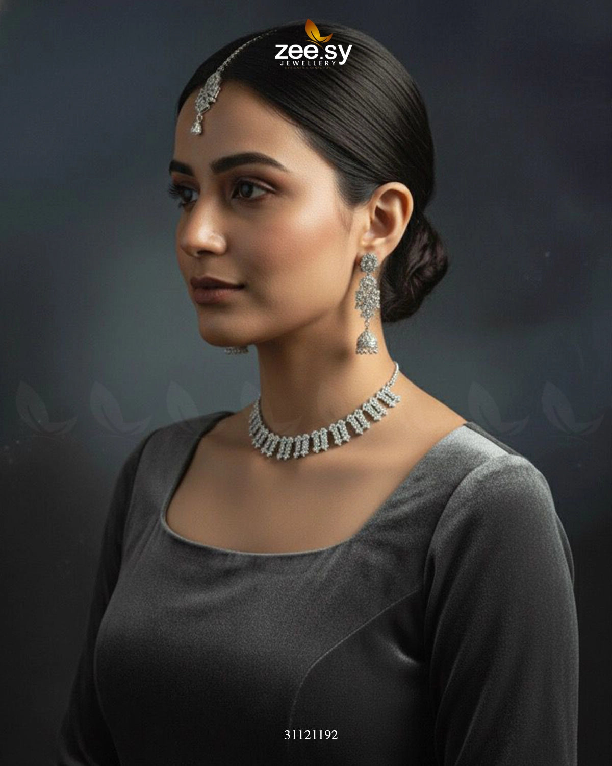 Classic Zircon Necklace Silver White - Zeesy Jewellery