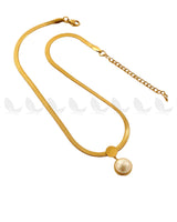 Coda Pearl Snake Chain Necklace - Zeesy Jewellery