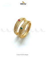 Contrast Oval Pavé Bangles - Zeesy Jewellery