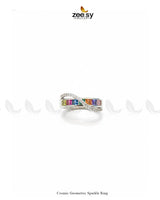 Cosmic Geometric Sparkle Ring - Zeesy Jewellery