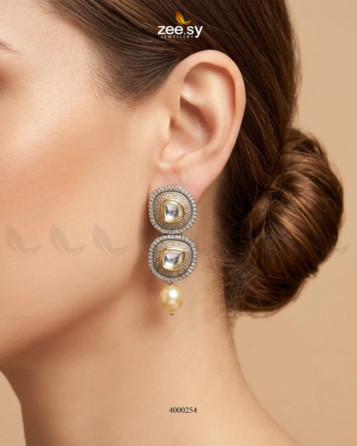 RHS09 Cosmos dual tone necklace set with layered necklace design and matching jewelry pieces