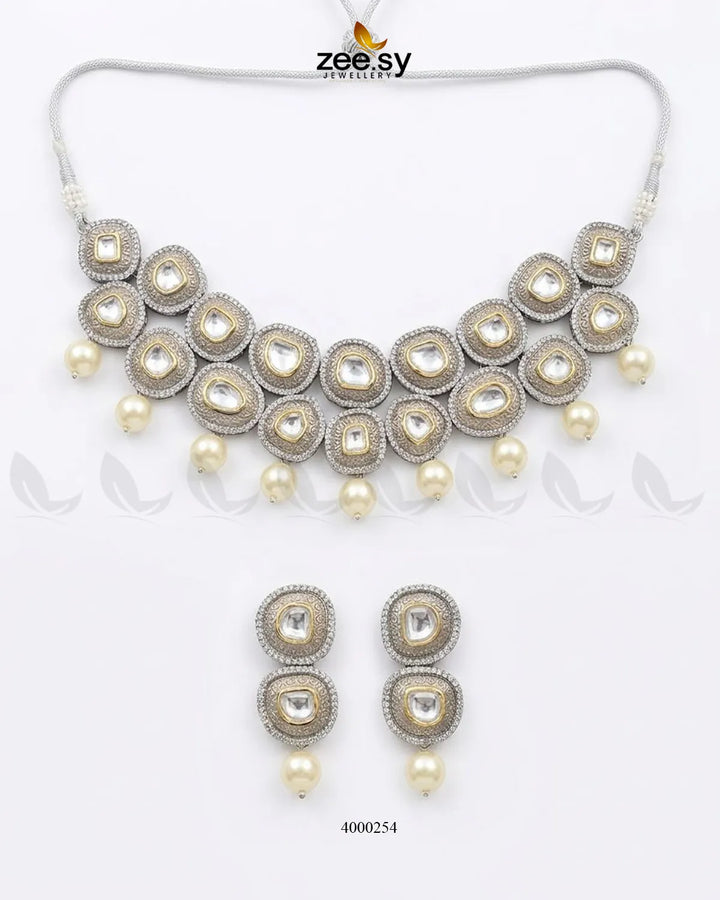 RHS09 Cosmos dual tone necklace set with complementary necklaces in a coordinated layered design