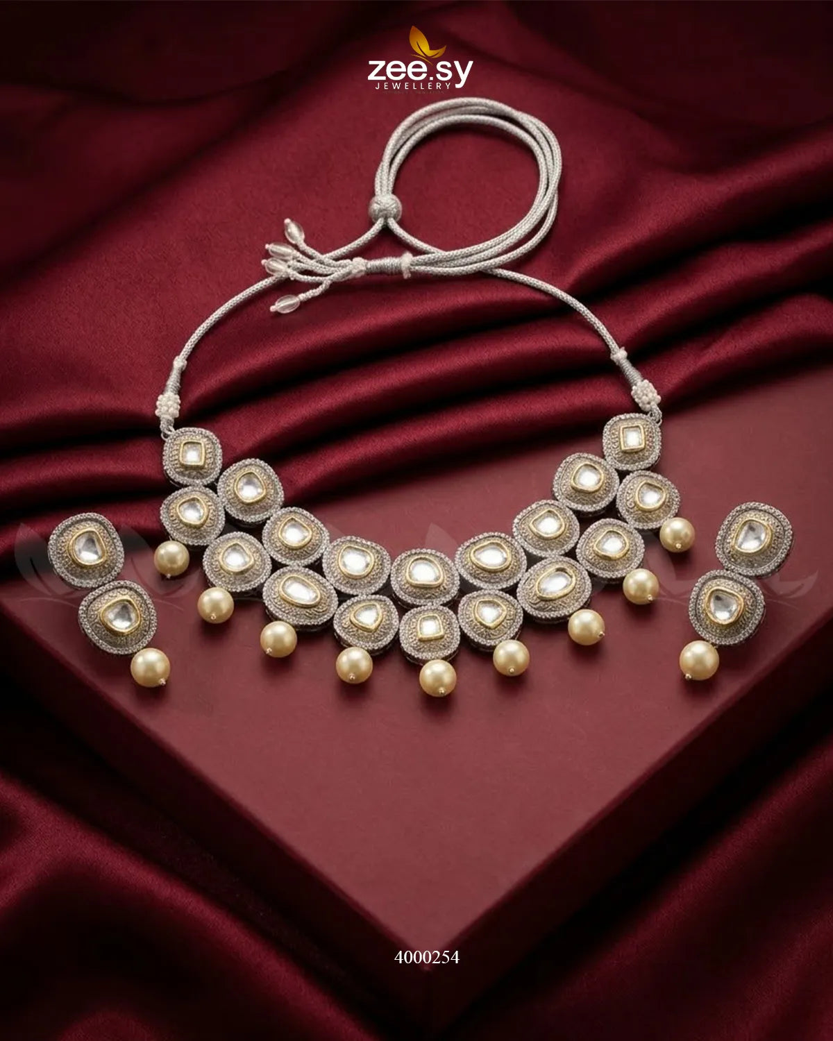 RHS09 Cosmos dual tone necklace set with elegant layered necklace design and matching jewelry pieces