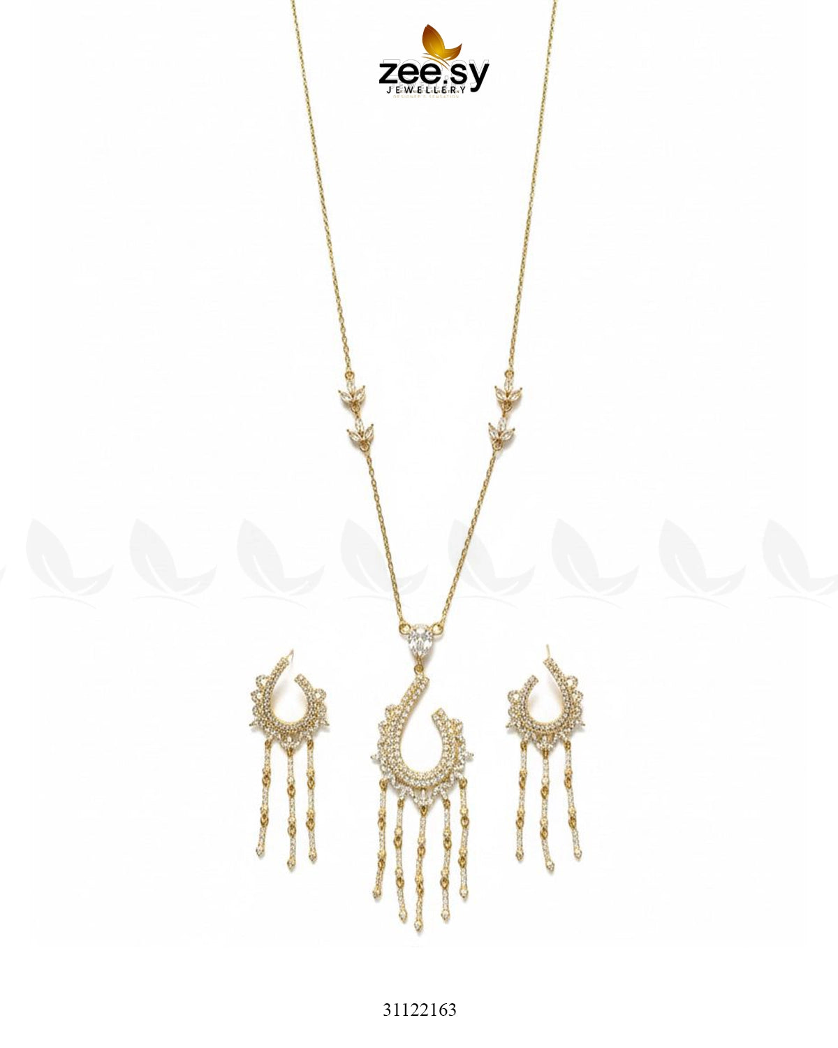 Crescent Tassel Drop Necklace Set - Zeesy Jewellery