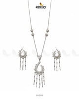 Crescent Tassel Drop Necklace Set - Zeesy Jewellery