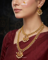 Crimson Gems Stone Malla Set Malla Necklace - Zeesy Jewellery Pakistan | Premium Artificial & Imitation Jewellery