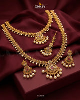Crimson Gems Stone Malla Set Malla Necklace - Zeesy Jewellery Pakistan | Premium Artificial & Imitation Jewellery