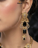 Crimson Gemstone Hasli Necklace Set Bridal Set - Zeesy Jewellery Pakistan | Premium Artificial & Imitation Jewellery