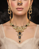 Crimson Gemstone Hasli Necklace Set Bridal Set - Zeesy Jewellery Pakistan | Premium Artificial & Imitation Jewellery