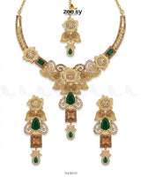 Crimson Gemstone Hasli Necklace Set