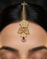 Crimson Gemstone Hasli Necklace Set Bridal Set - Zeesy Jewellery Pakistan | Premium Artificial & Imitation Jewellery