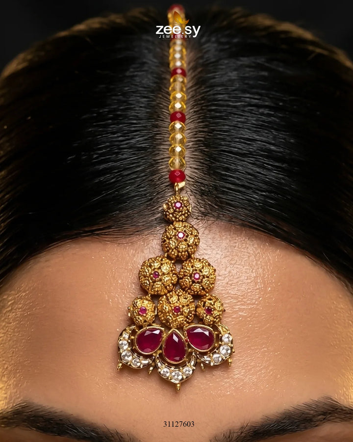 Crimson Ruby Zircon Bridal Set Bridal Set - Zeesy Jewellery Pakistan | Premium Artificial & Imitation Jewellery
